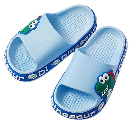 Tianmao Unisex Kinder Badeschlappen Duschschuhe Dinosaurier Karikatur Badeschuhe rutschfeste Badelatschen Sommer Flache Hausschuhe Jungen Mädchen Pantoletten Slipper