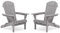 Adirondack Klappstuhl für den Außenbereich, Holz, 2er-Set, mit vormontierter Rückenlehne, Holz-Terrassenstuhl für Garten, Hinterhof, Veranda, Pool, Deck, Feuerstelle