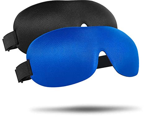 Molirex 3D Schlafmaske Nachtmaske - 2er-Pack Schlafbrille Frauen & Herren, mit Verstellbarem Riemen augenmaske