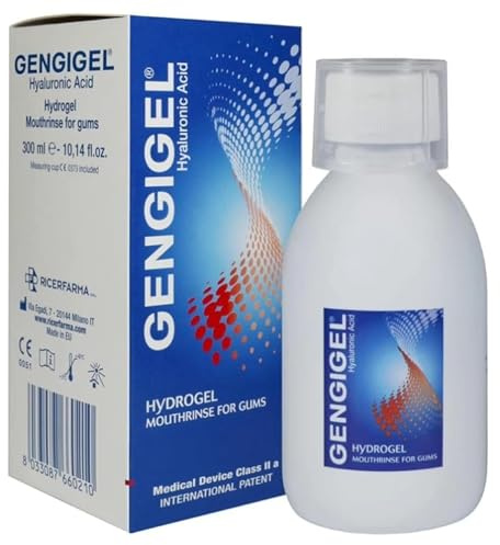 Gengigel Hyaluronic Acid Mouthrinse (300 ml), Oral Care Solution for Gum Health, Reduces Discomfort, Helps Relieve Gum Recession & Gingivitis, No Alcohol or SLS, Vegan & Kosher