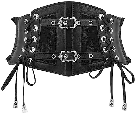 LEACOOLKEY Cintura corsetto per le donne,Corsetto con lacci,Cintura elastica larga,Cintura in vita bassa,Cintura in vita, G-nero., S(Passform Taillenumfang 58-67cm)