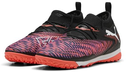 PUMA Future 8 Match TT + MID JR Fussballschuh, Black White-Glowing RED, 37 EU