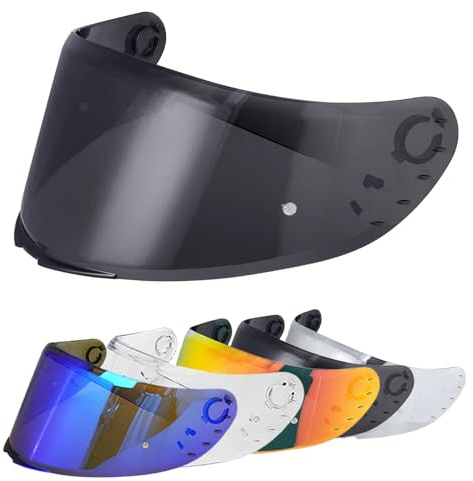 Motorradhelm Visier für MT V-14 Rapide Targo Blade 2,Motorrad Windschutz Helm Objektiv Visier Vollgesichts,Helm zubehör (Schwarz)