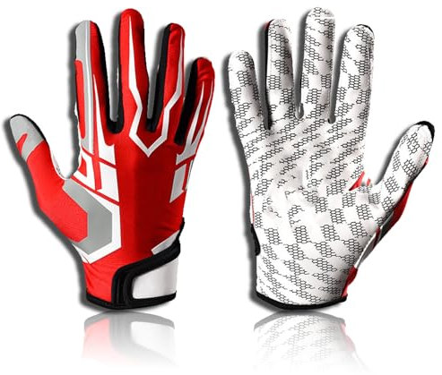 equlup Fußball-Empfängerhandschuhe, Polyurethanfaser Softball-Schlaghandschuhe, Elastisch Weich Baseball-Schlaghandschuh, für Jugendliche, Erwachsene und Unisex(L)