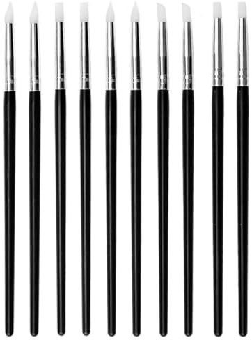 KGDUYC Outils de modelage 10 pièces, kit d'outils de poterie, outils en argile polymère, outils de poterie, kit d'outils de sculpture en argile, outils modelage avec pointe en caoutchouc souple