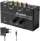 Phono - Tocadiscos preamplificador con entrada y salida RCA, amplificador estéreo con nivel y adaptador de 12 V CC, preamplificador Phono para tocadiscos (negro)