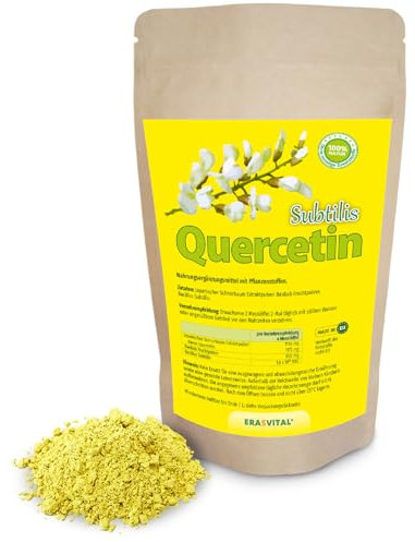 Quercetina Subtilis polvere con importanti compagni - polvere di frutta Baobab (un buon fornitore di vitamina C) e Bacillus Subtilis (per equilibrio della microflora intestinale). Vegano (250 g