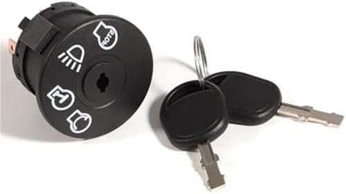 DEMULAX Interrupteur d'allumage et de démarrage, for John Deere série X100, X300 X304 X310 X390 X500 X520 X530 X534 X540 avec 2 clés, 4 positions avec commande des phares, 7 broches interrupteur à clé