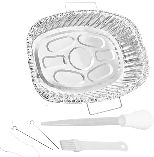 Oval Disposable Turkey Roasting Pan with Handles & Free 3-in-1 Basting Kit