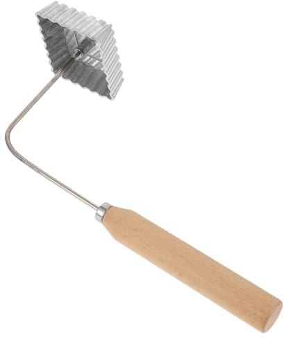 TOBBOMEY Moule à Friture Carré Antiadhésif en Alliage D’Aluminium Manche en Bois Ustensile Cuisine Pratique pour Beignets et Snacks Frits Accessoire Sécurisé pour Cuisson à Domicile
