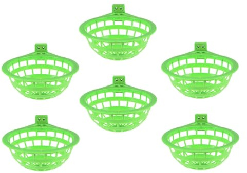 Abaodam Lot de 6 Nids D’Oiseau en Plastique Vert Grand Modèle Bol de Nidification pour Pigeons et Calopsittes Nid Artificiel Sécurisé et Facile à Nettoyer pour Élevage et Éclosion