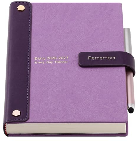 Mljtoyo Agenda Scolaire 2026-2027 A5 Un Jour par Page, Agenda 2026-2027, Organiseur Relié Semestriel De Juillet 2026 à Juin 2027, Planificateur Quotidien et Mensuel avec Stylo, Autocollants, Poche
