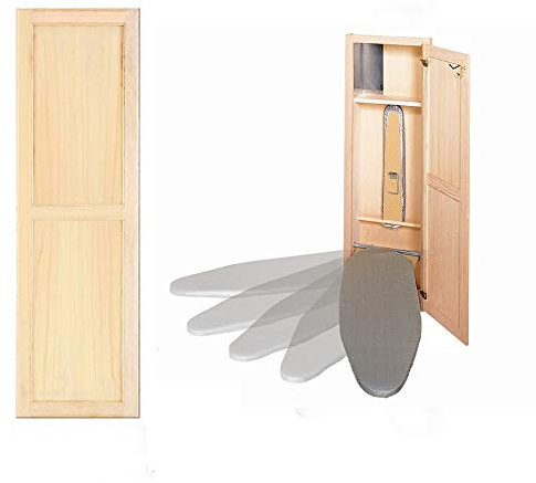 Hideaway Ironing Board Supreme Unfinished Maple with Raised Panel Door