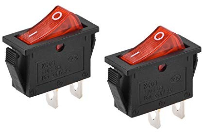 sourcing map Bateau Interrupteur Bascule Rouge 2Broche ON/OFF AC 250V/16A 2Pcs