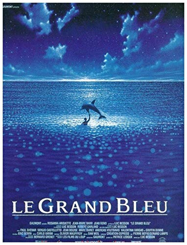 Le Grand Bleu - Poster cinematografico originale, formato piccolo, 53 x 40 cm, arrotolato, Luc Besson Retirage 2000