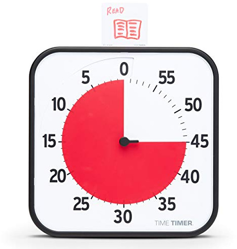 TIME TIMER ORIGINAL Large 30x30cm - 60 Minute Visueller Analog-Timer Uhr - Optionaler Akustischer Alarm (Lautstärkeregler) Kein lautes Ticken; Zeitmanagement-Gerät (Schwarz)