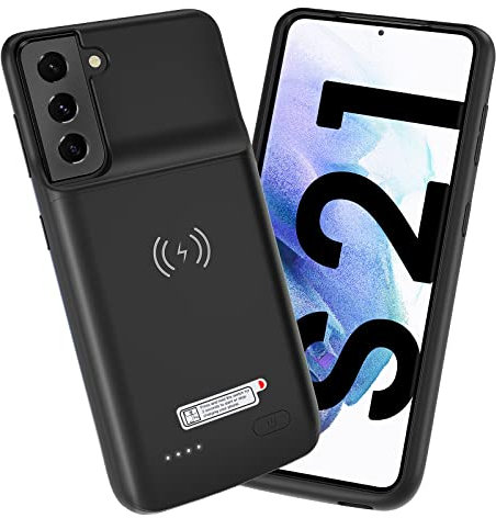 NEWDERY 4800mAh Akku Hülle für Galaxy S21 5G, Ladehülle Akku hülle für Samsung S21 Schutzhülle Wiederaufladen Leistungsstarke Power Bank (Unterstützung Qi Wireless Lade) (6,2 Zoll)