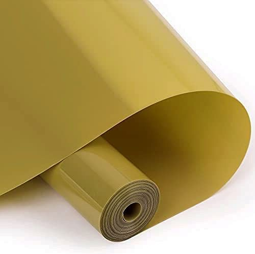 HTV Iron on Vinyl 12inch x10 Feet Roll for Silhouette and Cricut Easy to Cut & Weed Iron on Heat Transfer Vinyl DIY Heat Press Design for T-Shirts White (gold)