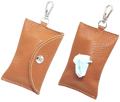 PUPAKIOTTI Basic Pocket Dispenser | Porta Sacchetti Cane da guinzaglio in Vera Pelle | Dispenser di Sacchetti per Feci | Portasacchetti Ecosostenibile (Cuoio)