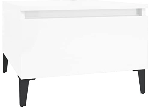 vidaXL Sidobord vit högglans 50x46x35 cm konstruerat trä, avlastningsbord, sido bord, små bord, småbord, avlastnings bord, vardagsrums bord