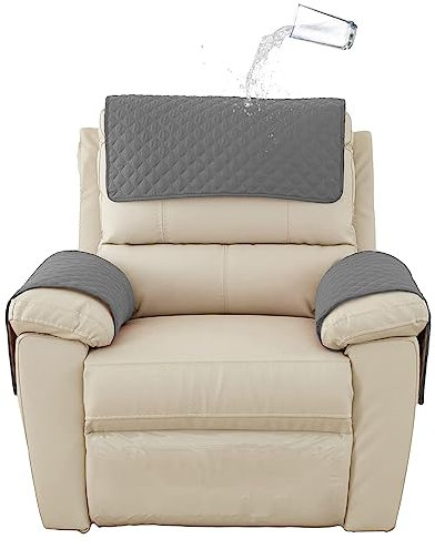GYHH Sofa Armrest Cover, Headrest Cover for Recliner Chair Arm Cover,Armchair Slipcover Nonslip Quilted Furniture Protector for Pets Leather Sofa Couch