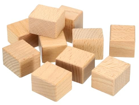 PATIKIL Supporti in Legno per Timbri Vuoti 30x25mm, Pz20 Timbro di Gomma in Legno con Manico, blocco di Legno Duro per La Realizzazione di Timbri Fai da Te Stile 1, Marrone