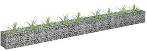 Gecheer Gabion raised bed galvanized steel 360×30×30 cm Lawn, garden Model145641