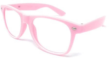 WS UK Kids Clear Lens Glasses with UV400 Protection - Unisex (Light Pink)
