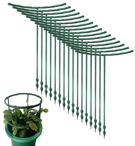 HDGSAFD 16 Varillas de Soporte para Plantas, Doble Capa Empalmable, Marco para Escalar, Estaca para Phalaenopsis, Hortensias, Peonías