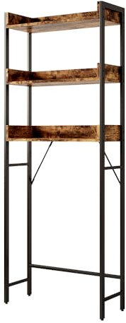 Vicco Waschmaschinenschrank Eiche rustikal Fyrk 64x165x25 cm - Der Wäscheschrank, Zusätzlicher Stauraum oberhalb des Geräts für Waschmittel & Zubehör