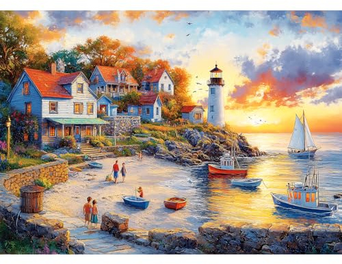 1000 Pieces Puzzles for Adults, Fall Seaside Puzzle 1000 Pieces