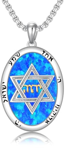 ROMANTIC WORK Collier étoile de David 925 argent sterling étoile de David pendentif chaîne Magen David pendentif Yhvh Yhvh Jehovah Yahweh hébraïque collier juif Israël bijoux cadeaux pour hommes et