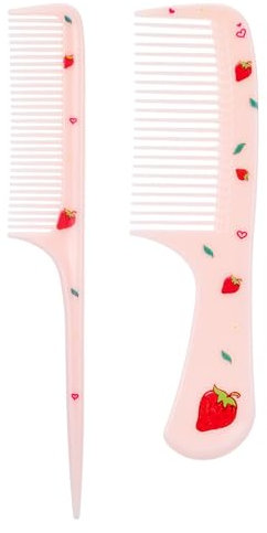 2 Stück Haarbürste Kinder Haarkämme Rattenschwanz Feinzahnkamm Friseur Kamm Starker Langlebiger Antistatischer Styling Kamm Lockenkamm Süßer Kamm Set für Frauen Mädchen Locken