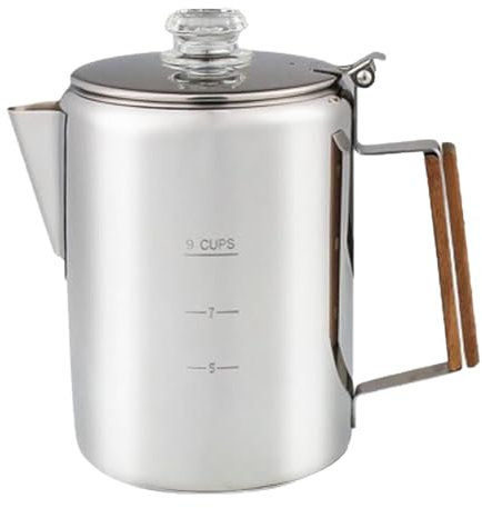 Yjcnelcr Percolateur à café en acier inoxydable pour campeurs, cafetières de grande capacité pour le camping