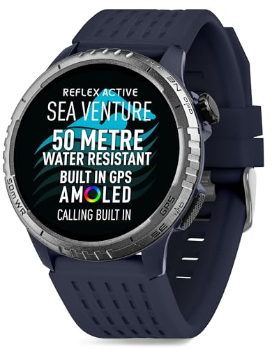 Reflex Active Sea Venture 50m Swim-Safe AMOLED GPS Blue Strap Smart Watch