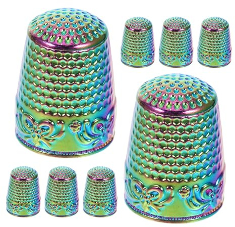 PLAFOPE Lot de 8 Set de Dés à Coudre en Métal Robustes Protège-Doigts pour Couture à la Main Quilting et Broderie Outils de Couture Polyvalents Accessoires Légers pour Travaux Manuels
