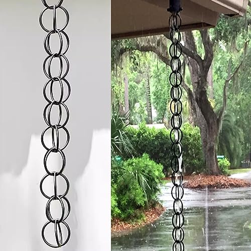 Regnkedjor Med Dubbla Öglor, Takfotsdräneringskedjelänk För Villa I Tempel, Regnledningskedjor Med Anpassningsbar Längd, Regnklocka För Utomhusdekorationer,1-260cm (85ft)
