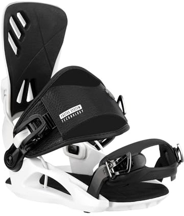 WDSBZNB Snowboardbindningar snowboard bindningar hybrid kolfiber metallklämmor höghållfast glasförstärkt nylonram (VIT, M (38-42))