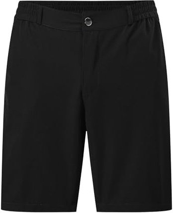 Allthemen Hombre Pantalones Cortos Rectos Shorts Bermudas Clásicas Cintura Elástica Transpirable Casual Negocios, Negro, 4XL