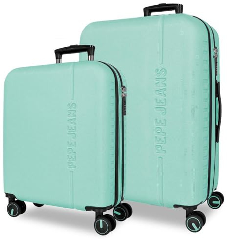 Pepe Jeans Montana Juego de Maletas Azul 55/68 cms Rígido ABS Cierre TSA Integrado 109 L 6,9 kgs Extensible Equipaje de Mano