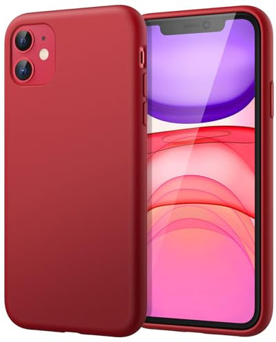 JETech Silicone Hülle für iPhone 11 (2019) 6,1-Zoll, seidigem Ganzkörper-Schutzhülle Case Cover, mit weichem Mikrofaser-Innenfutter stoßfestes Abdeckung (Rot)