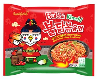 Nouilles ramen au kim chi saveur poulet chaud SAMYANG 135g Corée - Lot de 6 pièces