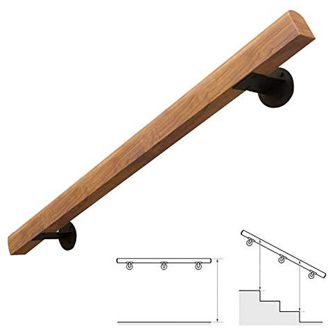 (1ft-20ft) Mains Courantes Antidérapantes - Kit Complet. Rampe D'escalier En Bois Naturel, Garde-corps Pour Personnes Âgées Barre De Couloir De Rail De Soutien De Main De Sécurité (Size : 6ft/180cm)