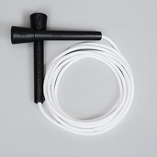 Rush Athletics Springseil, ideal für Boxen, MMA, Cardio, Fitnesstraining, verstellbar, 3 m, Weiß