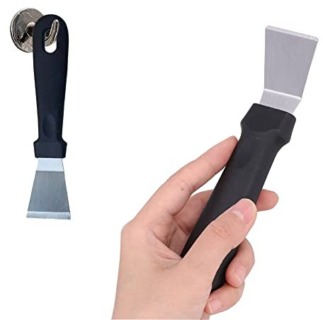 Cuisine Pelle, Grattoir à Glace, Grattoir Congelateur, Grattoir De Nettoyage, Pelle à Outils de Nettoyage, Acier Inoxydable avec Poignée en Plastique Grattoir de Cuisine, Noir
