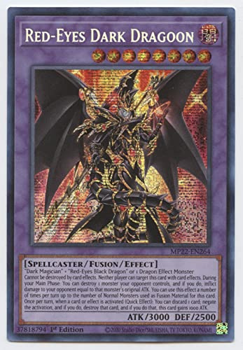 YU-GI-OH! Red-Eyes Dark Dragoon - MP22-EN264 - Prismatic Secret Rare - 1st Edition - Collectible Card Game Single - Card