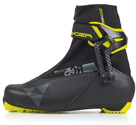 Fischer RC5 Combi Mens Cross Country Race Ski Boots, Black/Yellow, 45