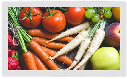 Großer Digitaler Fotorahmen 32-Zoll 1920 * 1080 IPS-Display, Bewegungssensor, Einfache Einrichtung (Color : White)