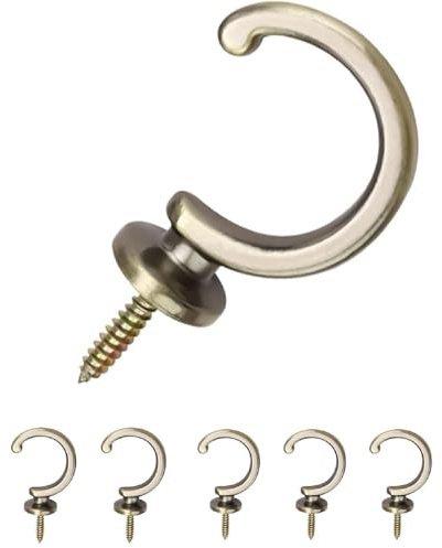 LWLWA 6 Piezas Alzapaños Cortinas, Recoge Cortinas Aleación Zinc, Cortina Pared Gancho Tipo G Pintura Aerosol Antióxido con Tubo Expansión, para Varias Escenas como Sala Estar, Dormitorio