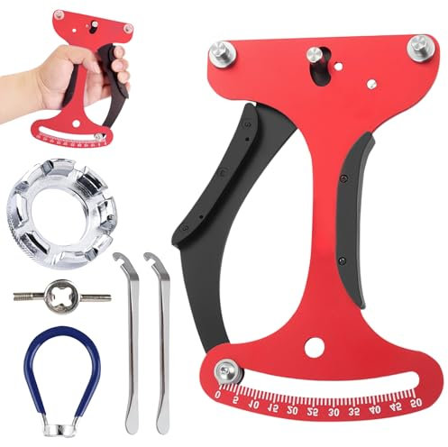 LEKEFETO Herramienta de calibración de radios de bicicleta, tensiómetro de radios con 5 accesorios, medidor de tensión para radios de bicicleta, herramientas de reparación de bicicletas